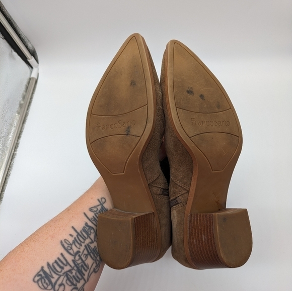 Franco Sarto Shaina western suede leather heeled boot 9.5 - Picture 6 of 12